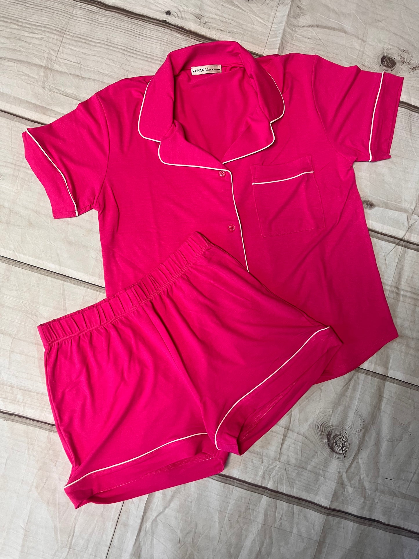 Button Pajama Set Pink