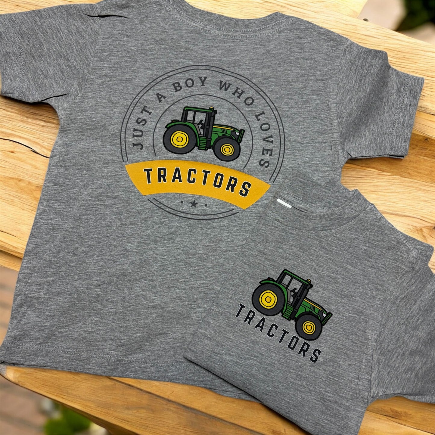 Just a boy who loves tractors toddler tee