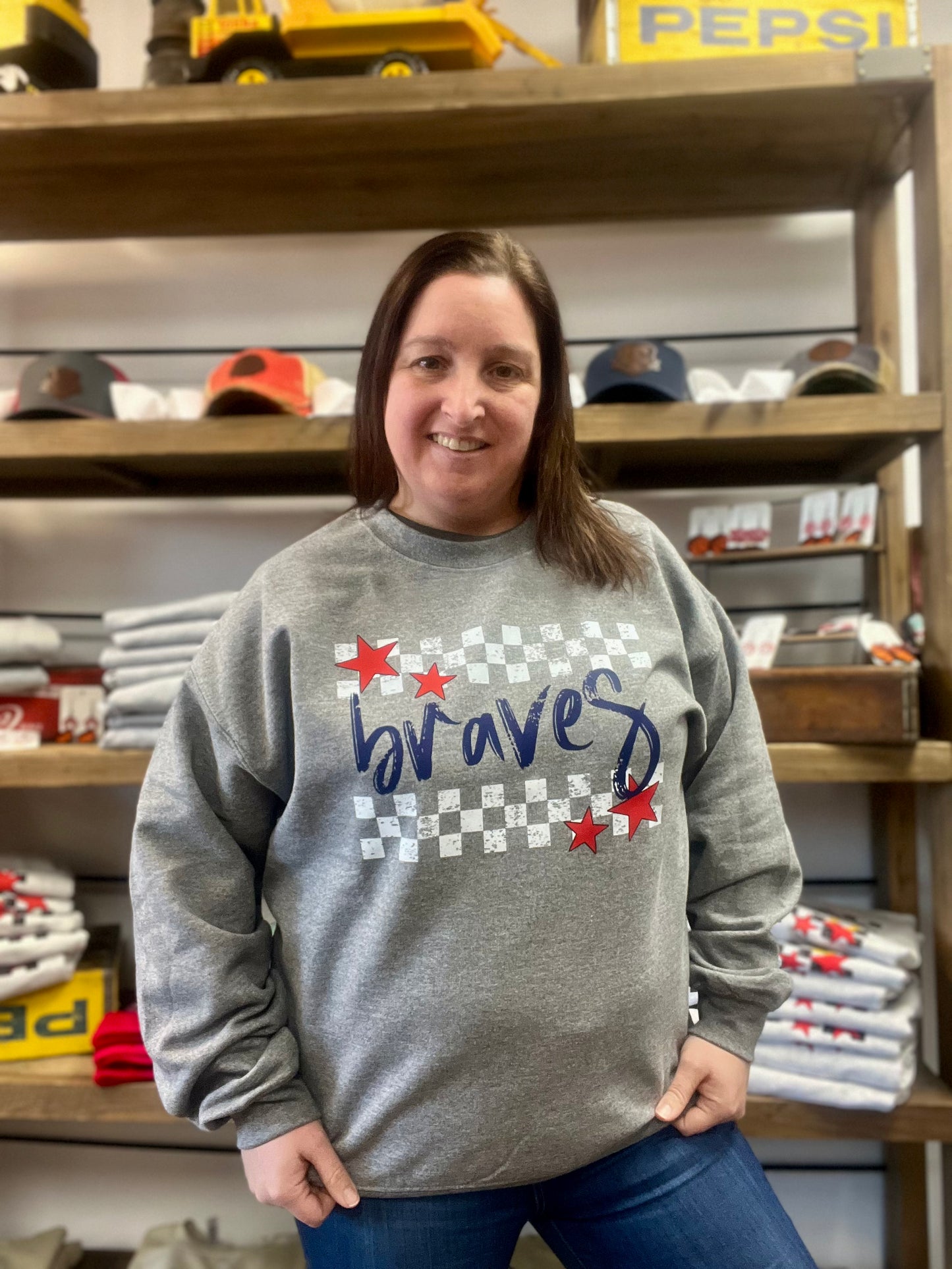 Braves Checkered Star Crew