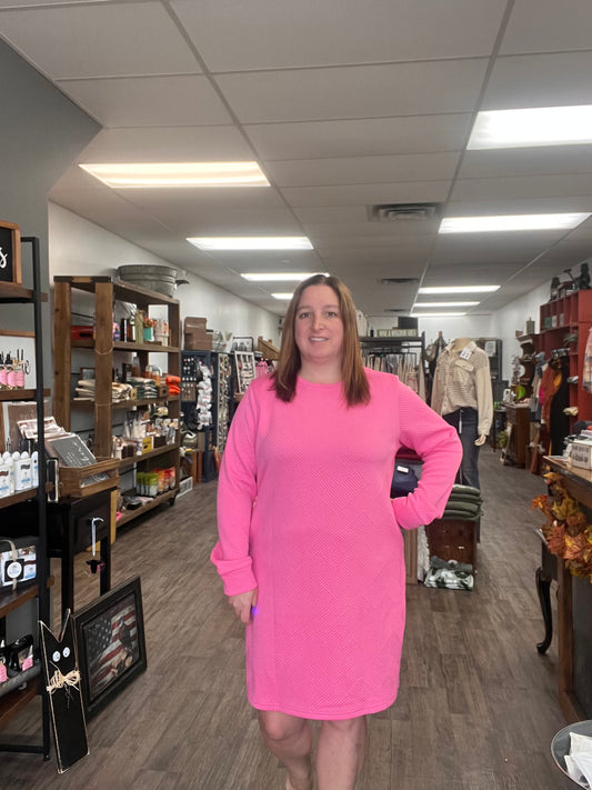 Pink Sweater Dress Quilted