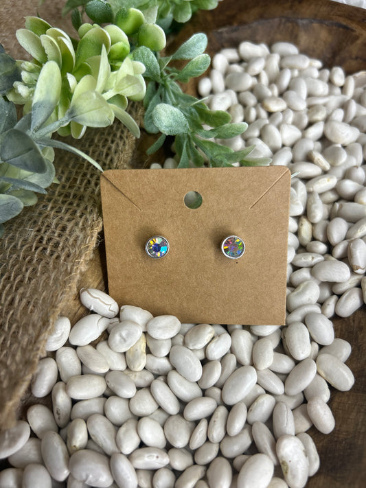 Silver Diamond Studs