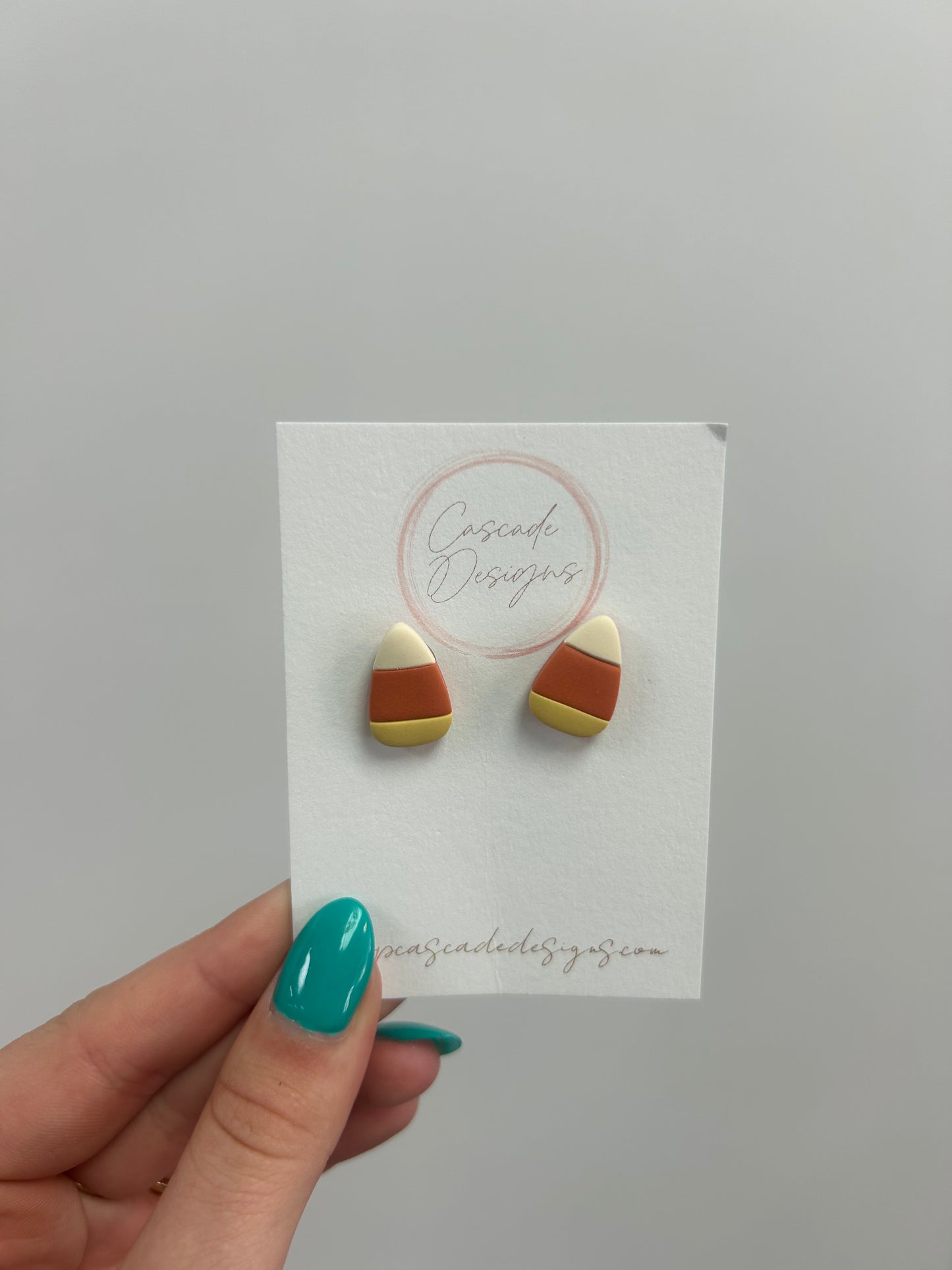 Candy Corn Clay Earrings