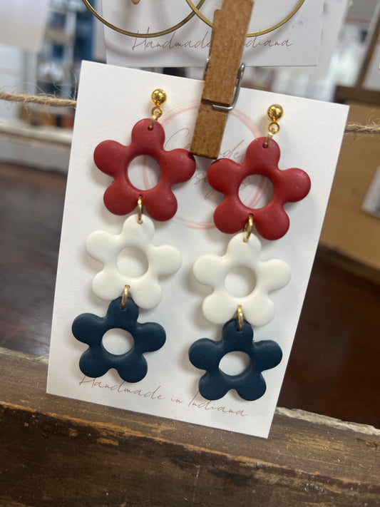 Flower Dangles (Red,white,blue)