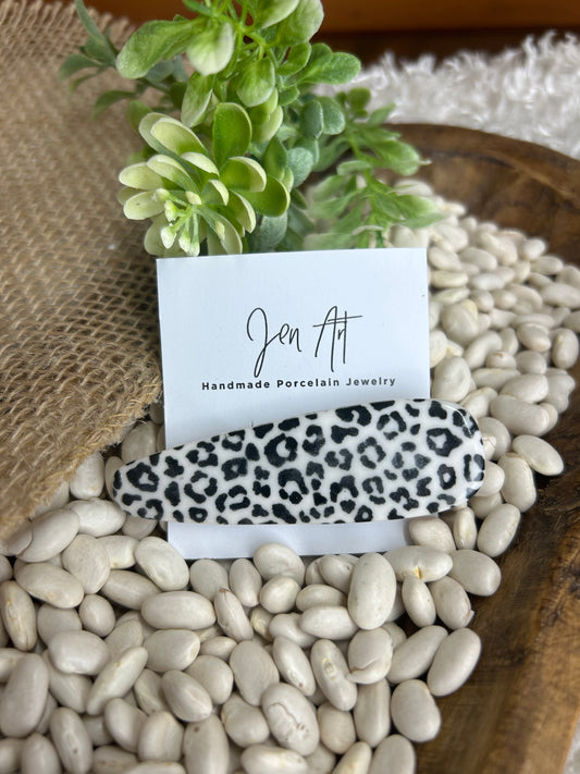 Jen Art Large Leopard Print Barrette