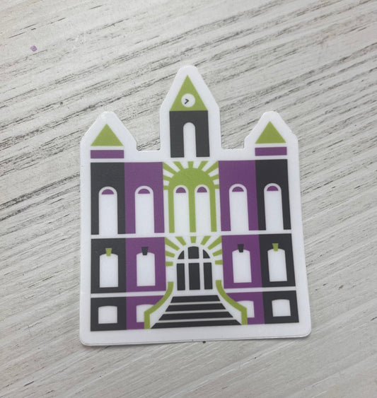 Gibson County Courthouse Sticker Purple/Black/Green