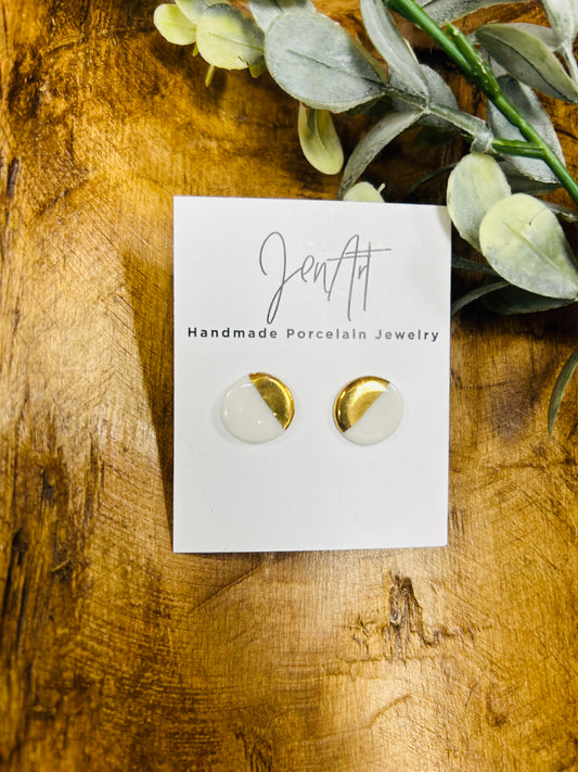 White Luster Studs