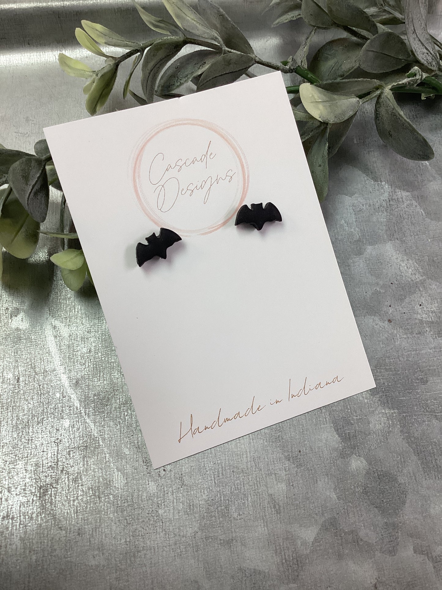 Bat Clay Earrings