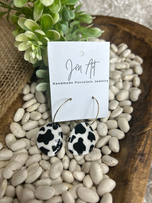 Jen Art Cow Print Dangle