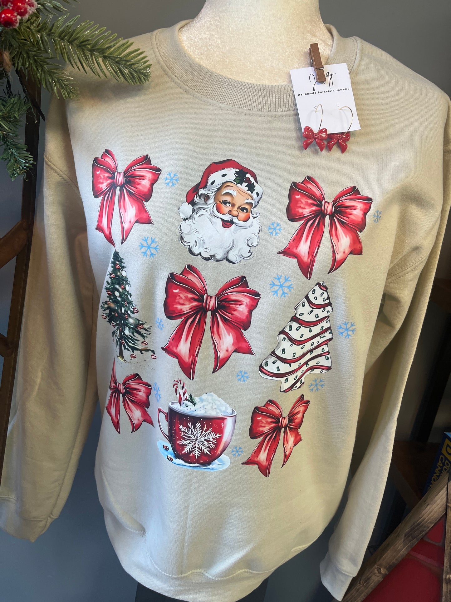 Santa Bow Crewneck