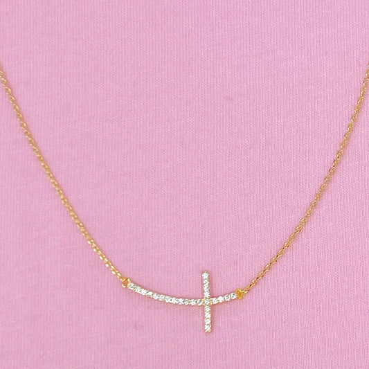 Shiny Side Cross Necklace