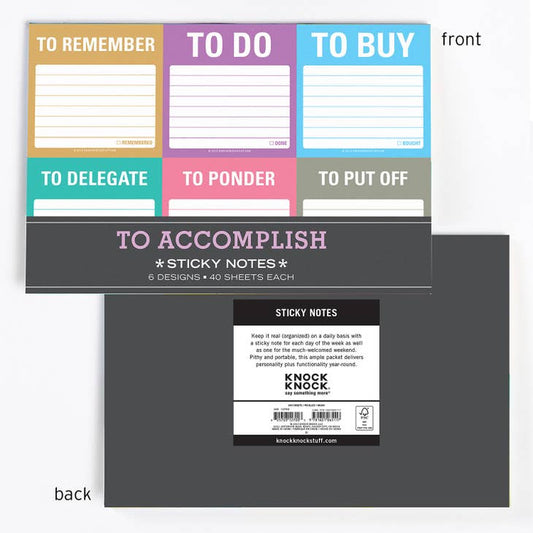 To Accomplish Sticky Notes Packet