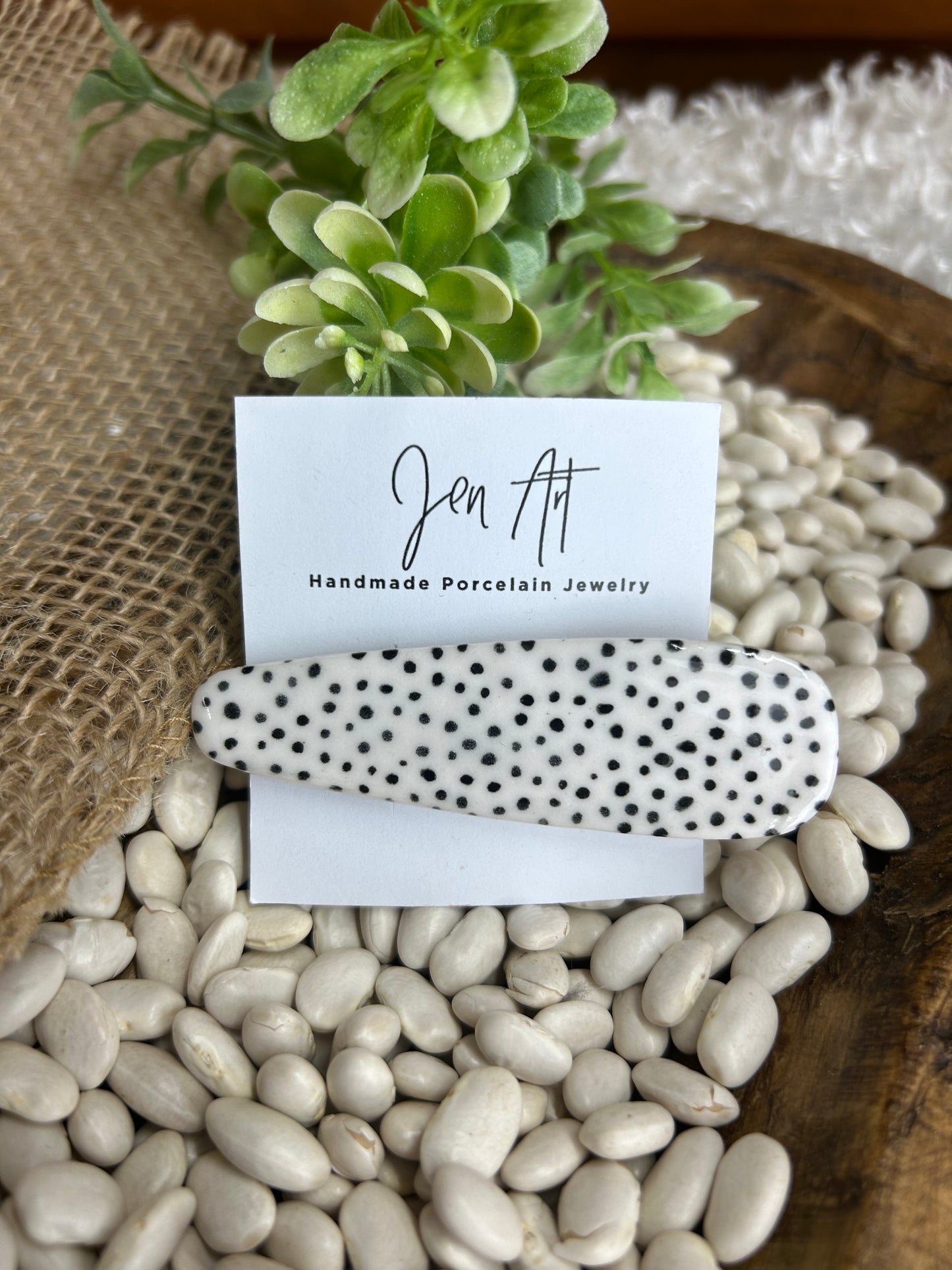 Jen Art Large Polka Dot Barrette