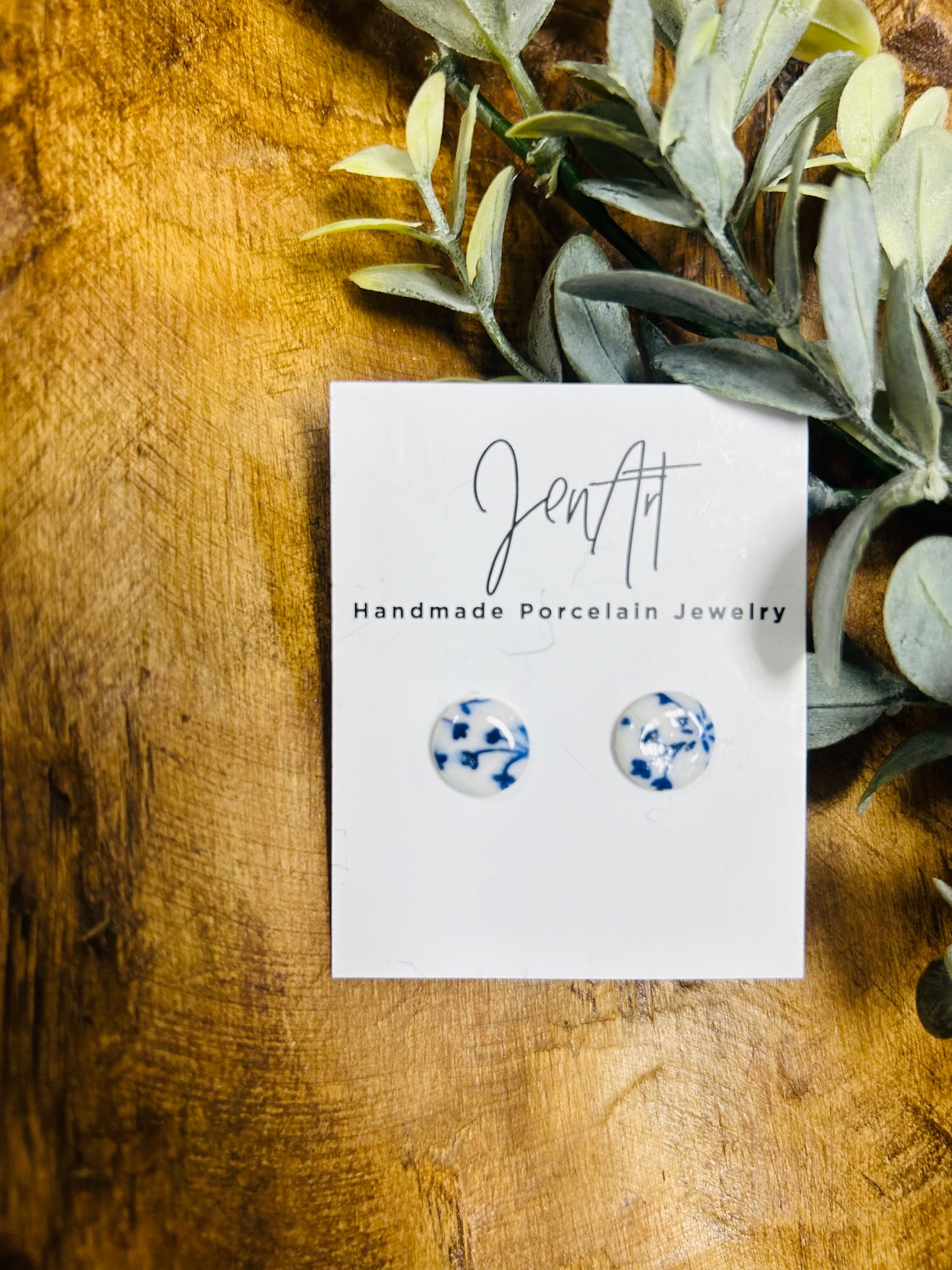 Blue Floral Studs