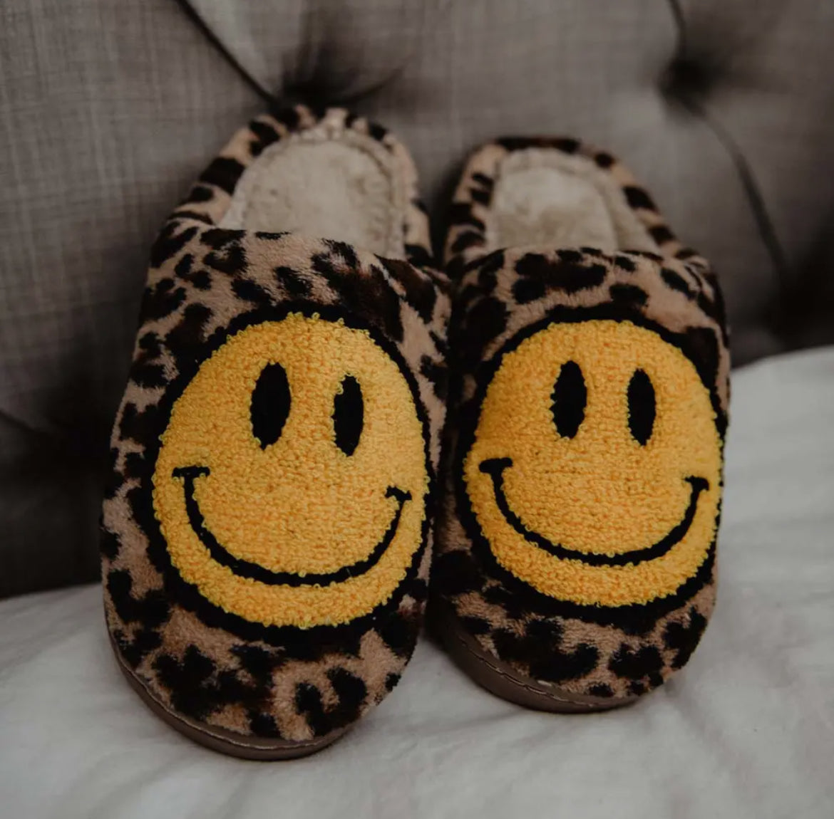 Leopard Happy Face Slippers