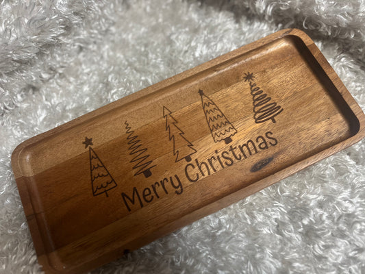 Merry Christmas Wooden Tray