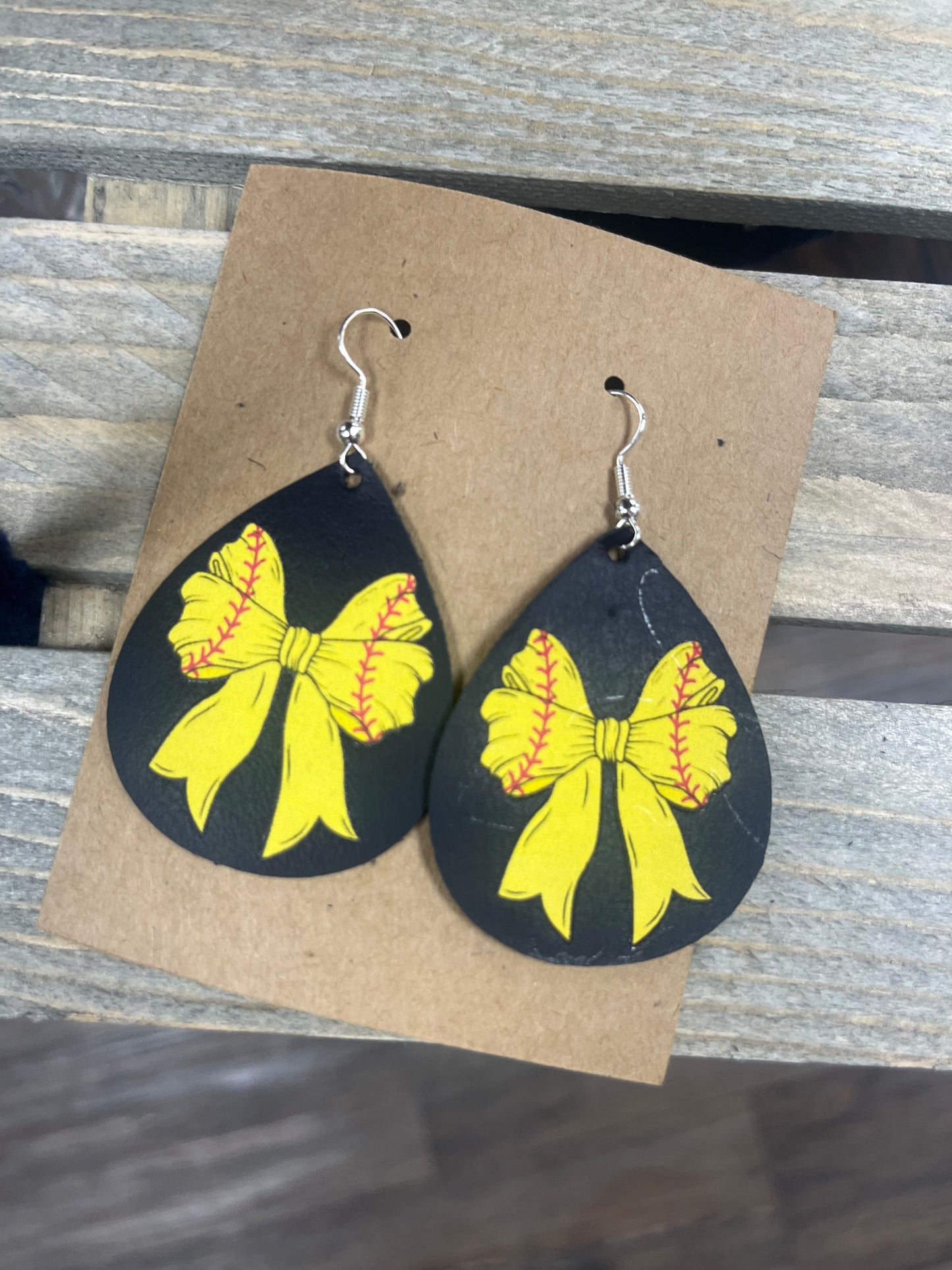 Softball Bow Earrings