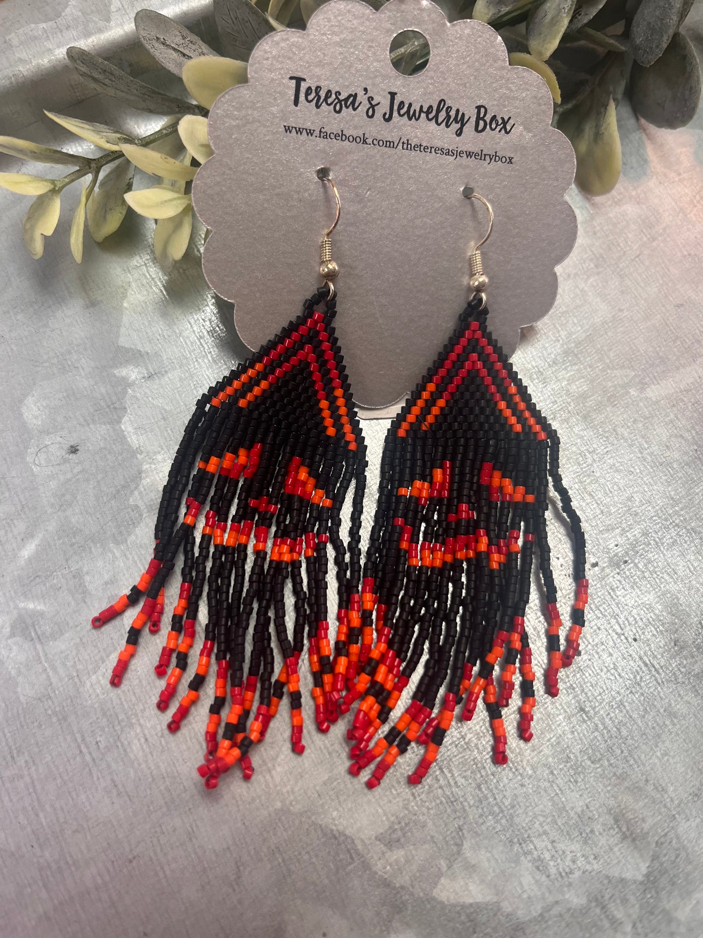 Pumpkin Beaded Earrings