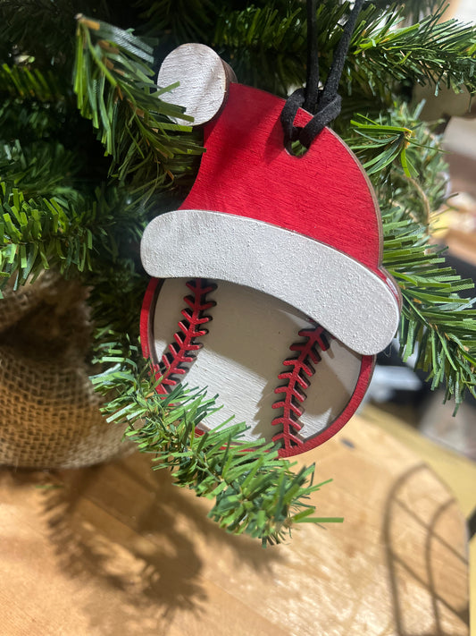 Santa Sport Wooden Ornaments