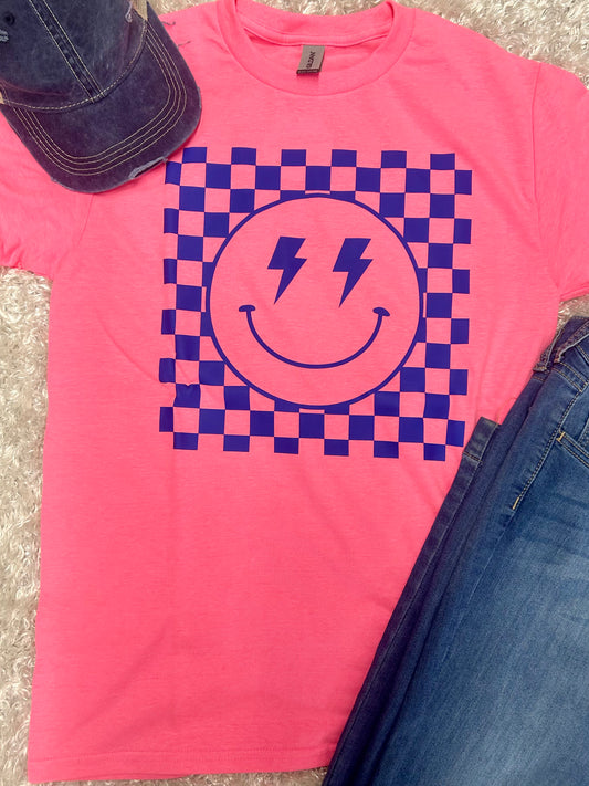 Checkered Smiley Tee