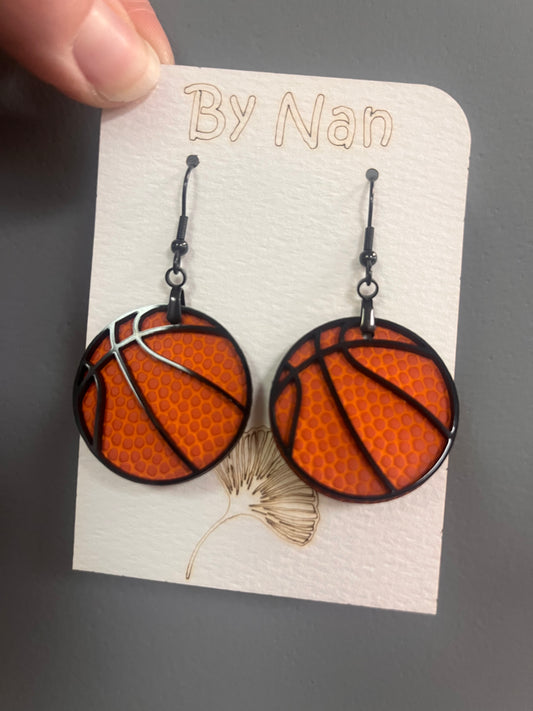 Acrylic Basketball Earrings