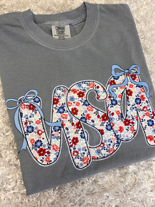 USA Floral Tee