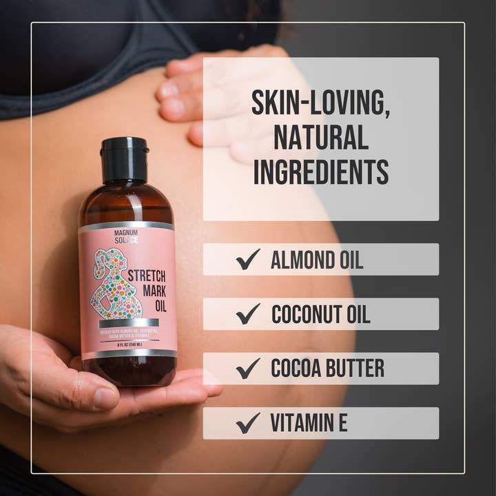 Stretch Mark Oil For Pregnancy - Cocoa Butter, Almond Oil