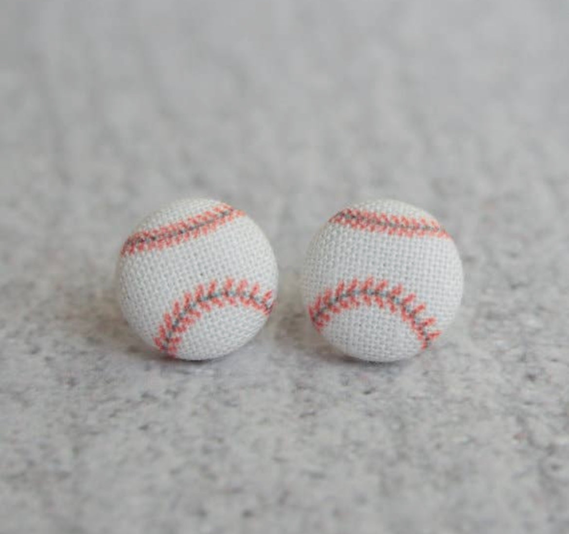 Baseball Fabric Earrings