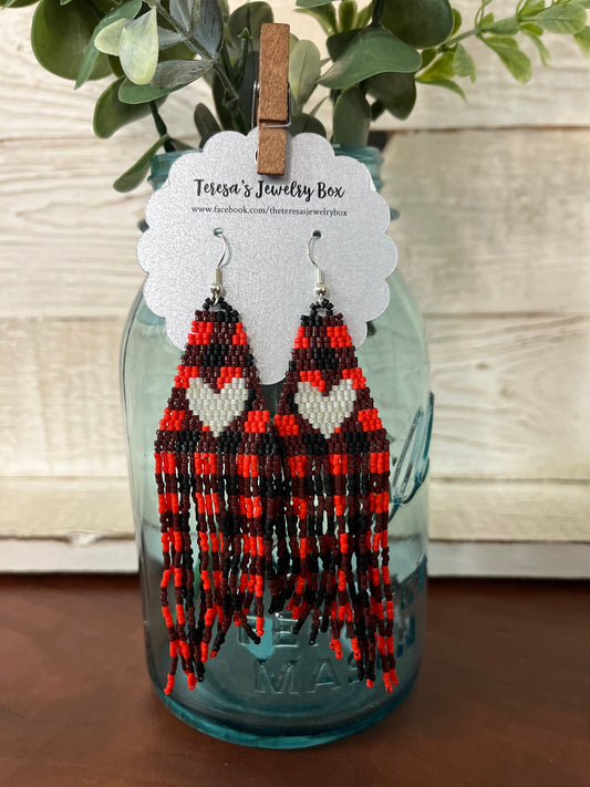 Plaid Heart Dangles