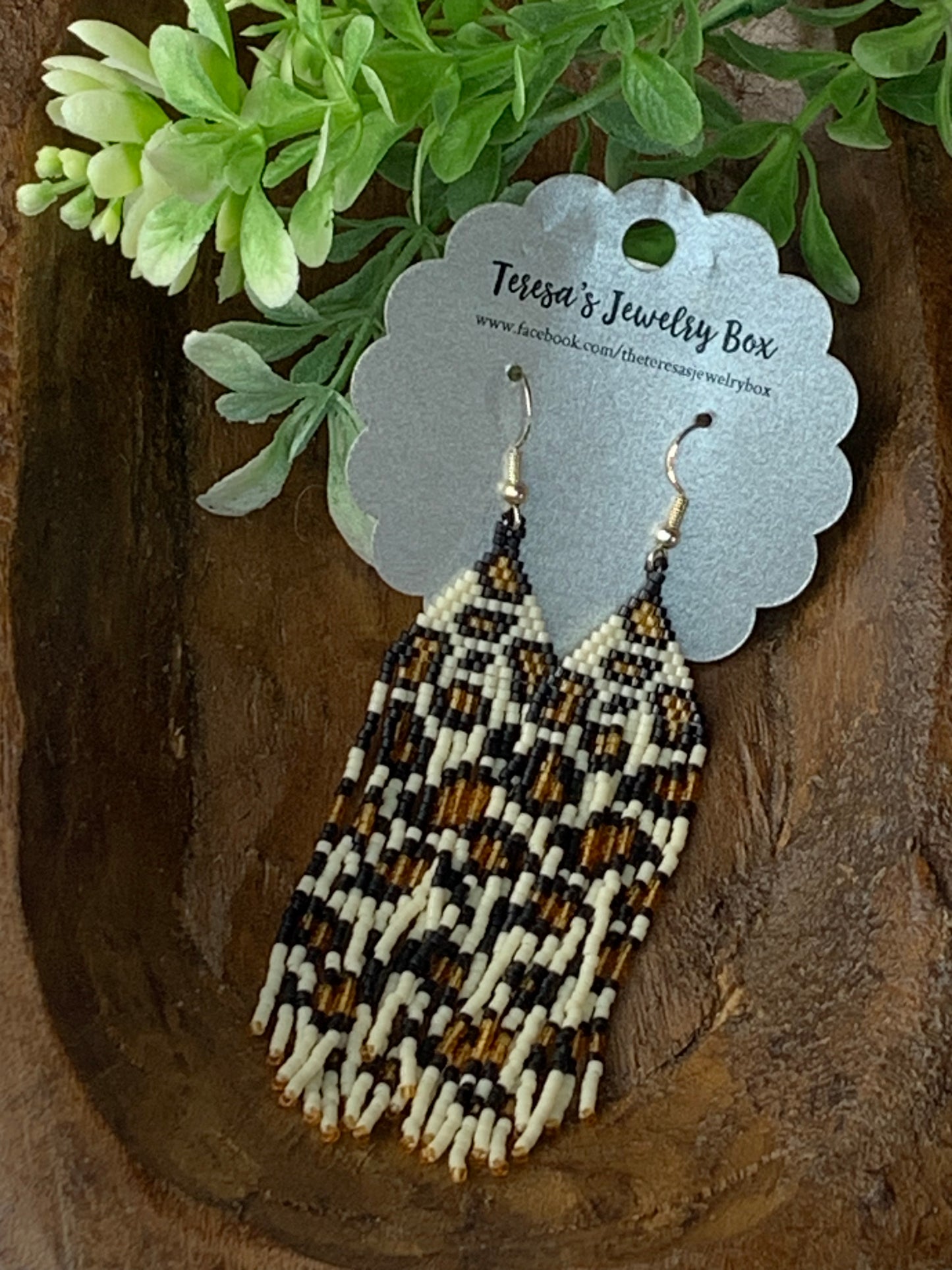 Leopard Beaded Earrings