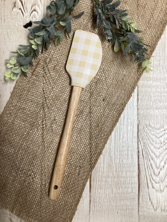 White/tan checked spatula