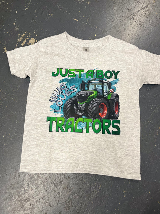 Just a Boy Who Love Tractors Youth Tee