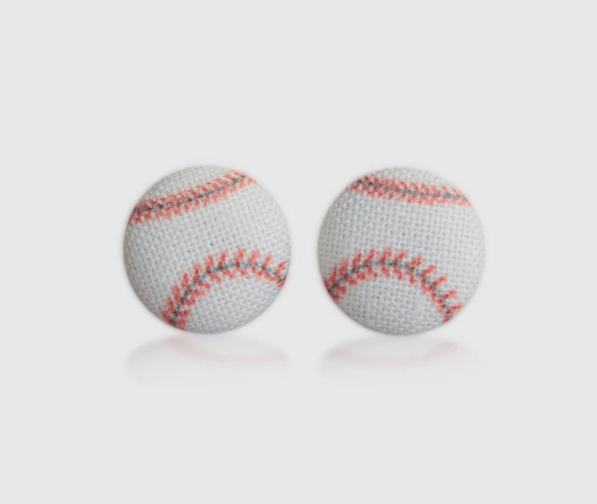 Baseball Fabric Earrings